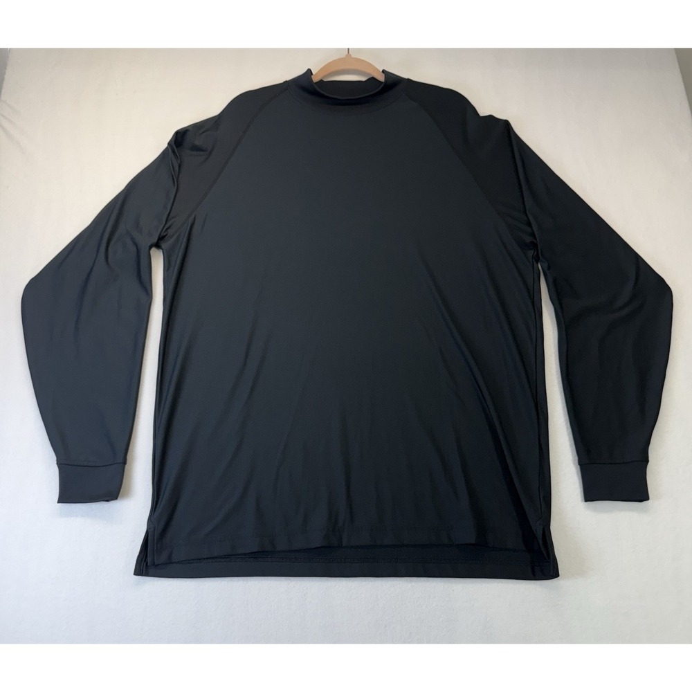 Men's Footjoy Large Long Sleeve Mock Neck Black Golf Shirt